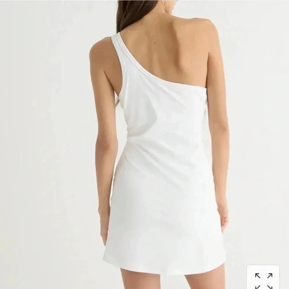 NWT J. Crew CloudStretch One-Shoulder Sports Dress w Shorts Pink Orange Tennis M - Picture 3 of 6